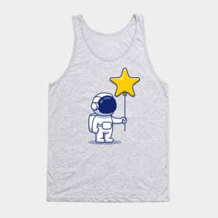 Cute Astronaut Holding Star Balloon Tank Top